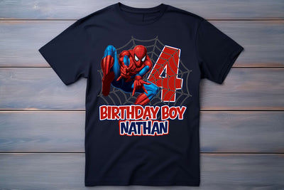 flay lay birthday boy spiderman with web