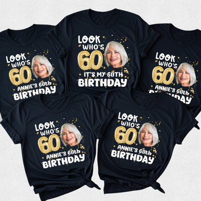 Birthday Age Custom Photo Face Tshirt