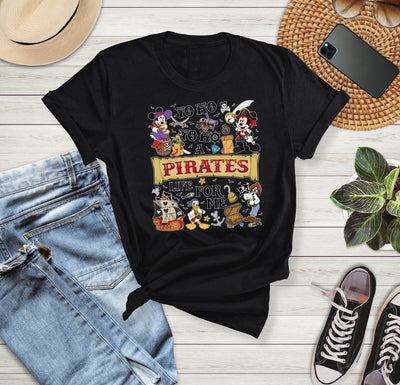 Disney Cruise pirate night matching family t-shirt flat lay