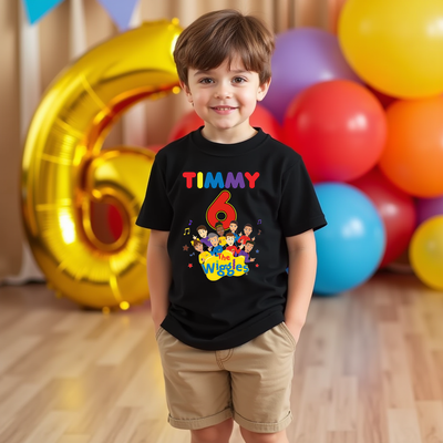 Wiggles themed kids t-shirt for birthday parties – shown in alternate colour or angle