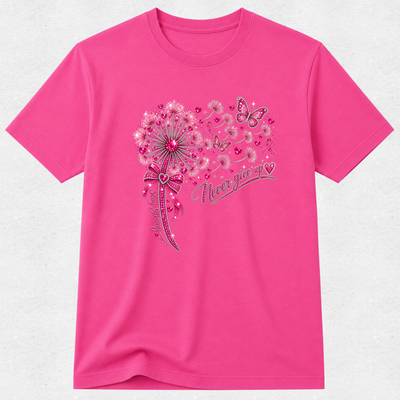 Never Give Up Ribbon Support - Breast Cancer Awareness Tshirt
