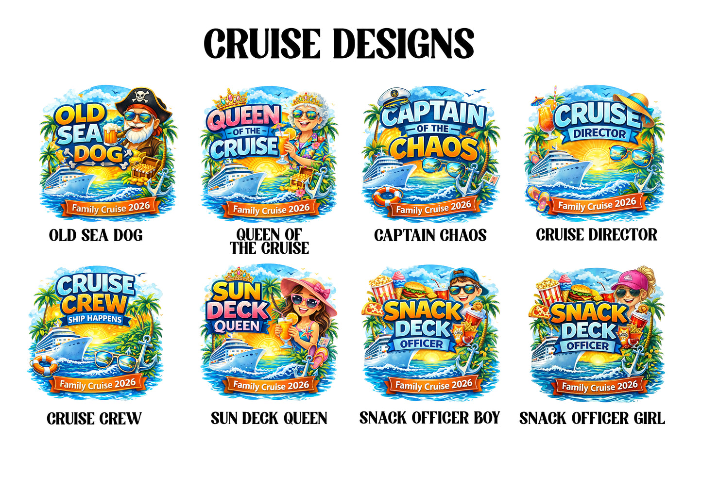 Cruise Crew- Matching Tees for Family & Friends - Vacation Tshirts