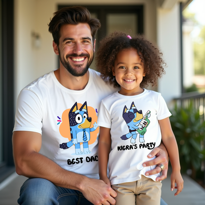 Custom Bluey Inspired TShirt – Pick your Character (Image Set 2)