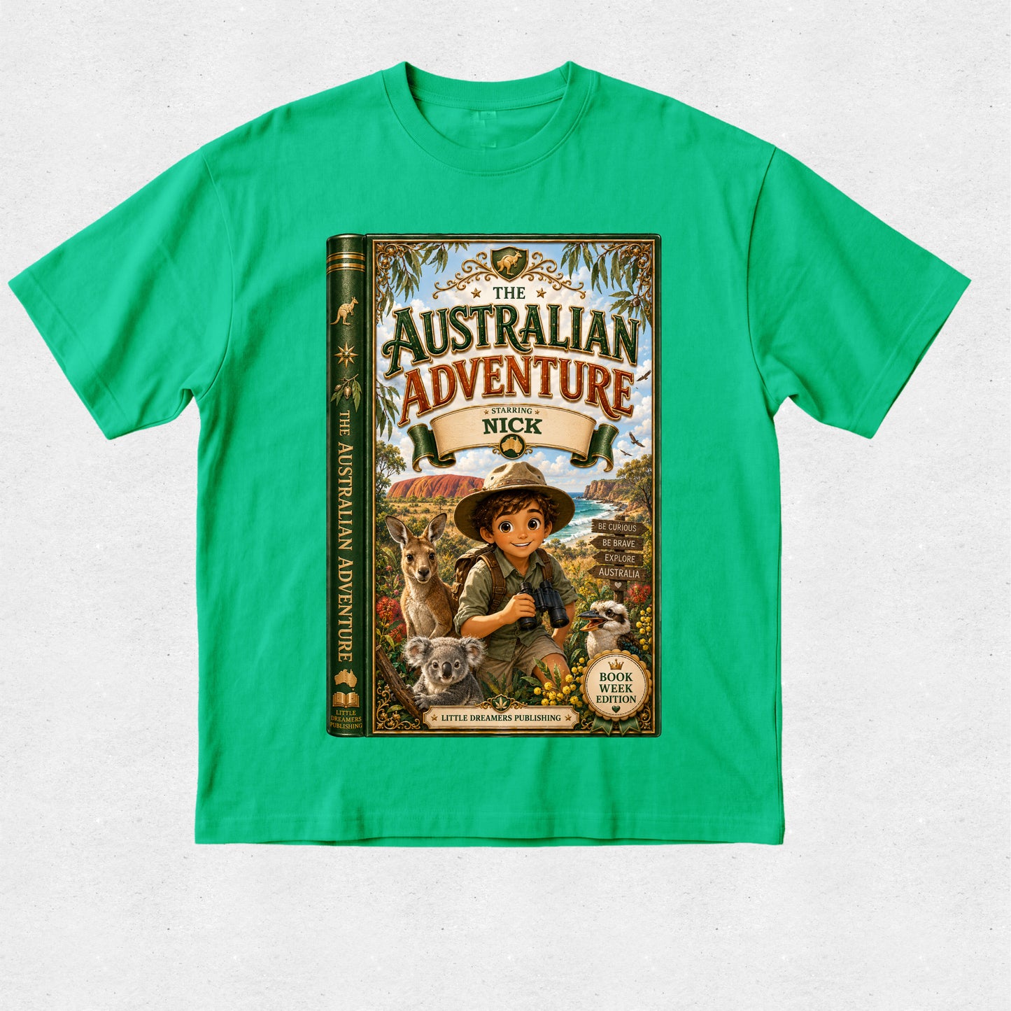 Personalised Book Starring your Child Tshirt - Book Week - Australian Adventure