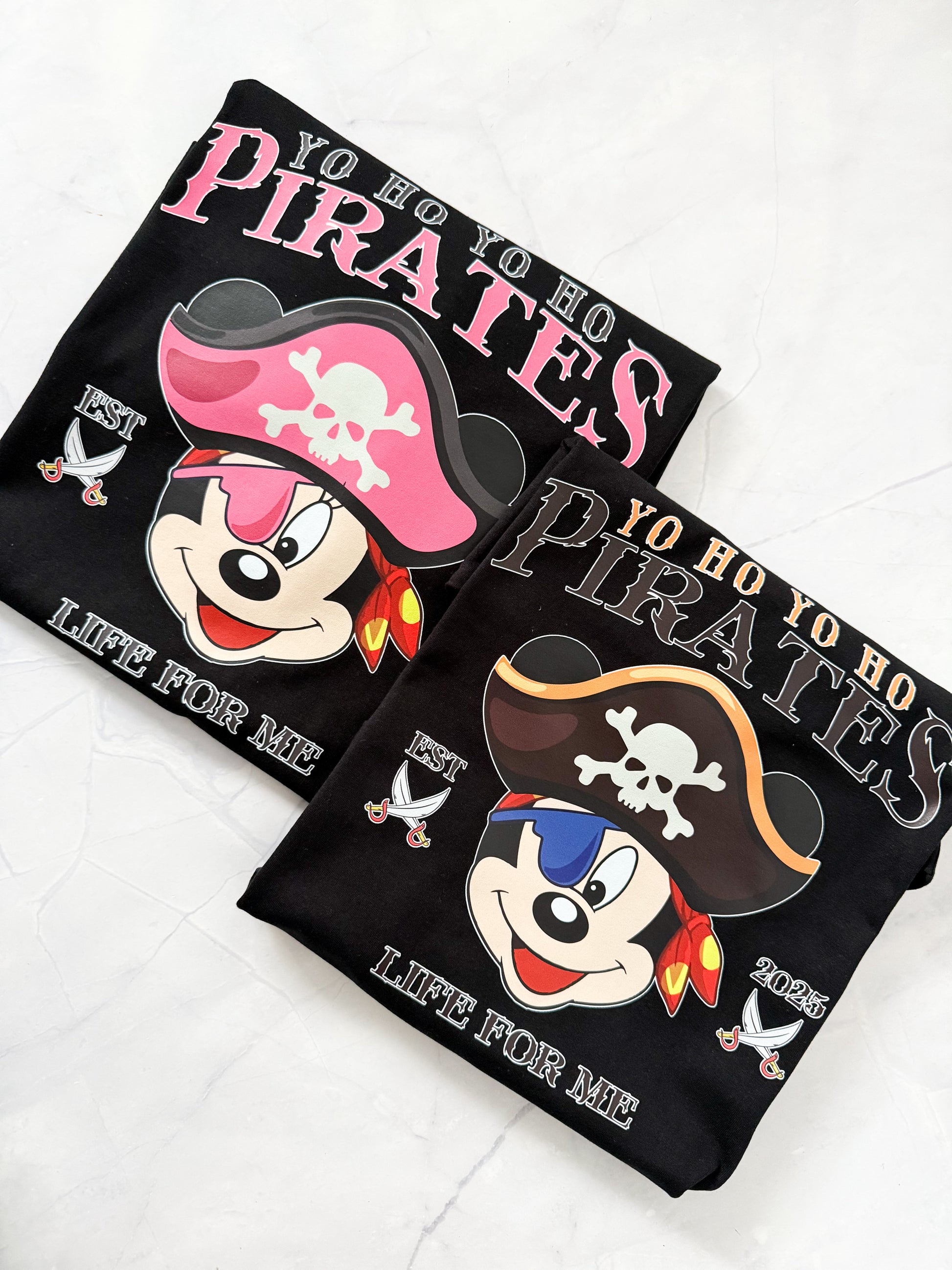 Disney Pirate Night cruise t-shirt laid flat – custom printed design
