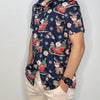 Christmas Button Up Shirt  – Navy