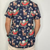 Christmas Button Up Shirt  – Navy