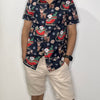 Christmas Button Up Shirt  – Navy
