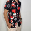 Christmas Button Up Shirt  – Black