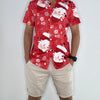 Christmas Button Up Shirt  – Red