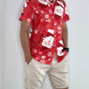 Christmas Button Up Shirt  – Red