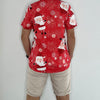 Christmas Button Up Shirt  – Red