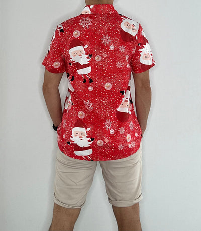 Christmas Button Up Shirt  – Red