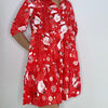 Christmas Tiered Shirt Dress with Pockets  – Red