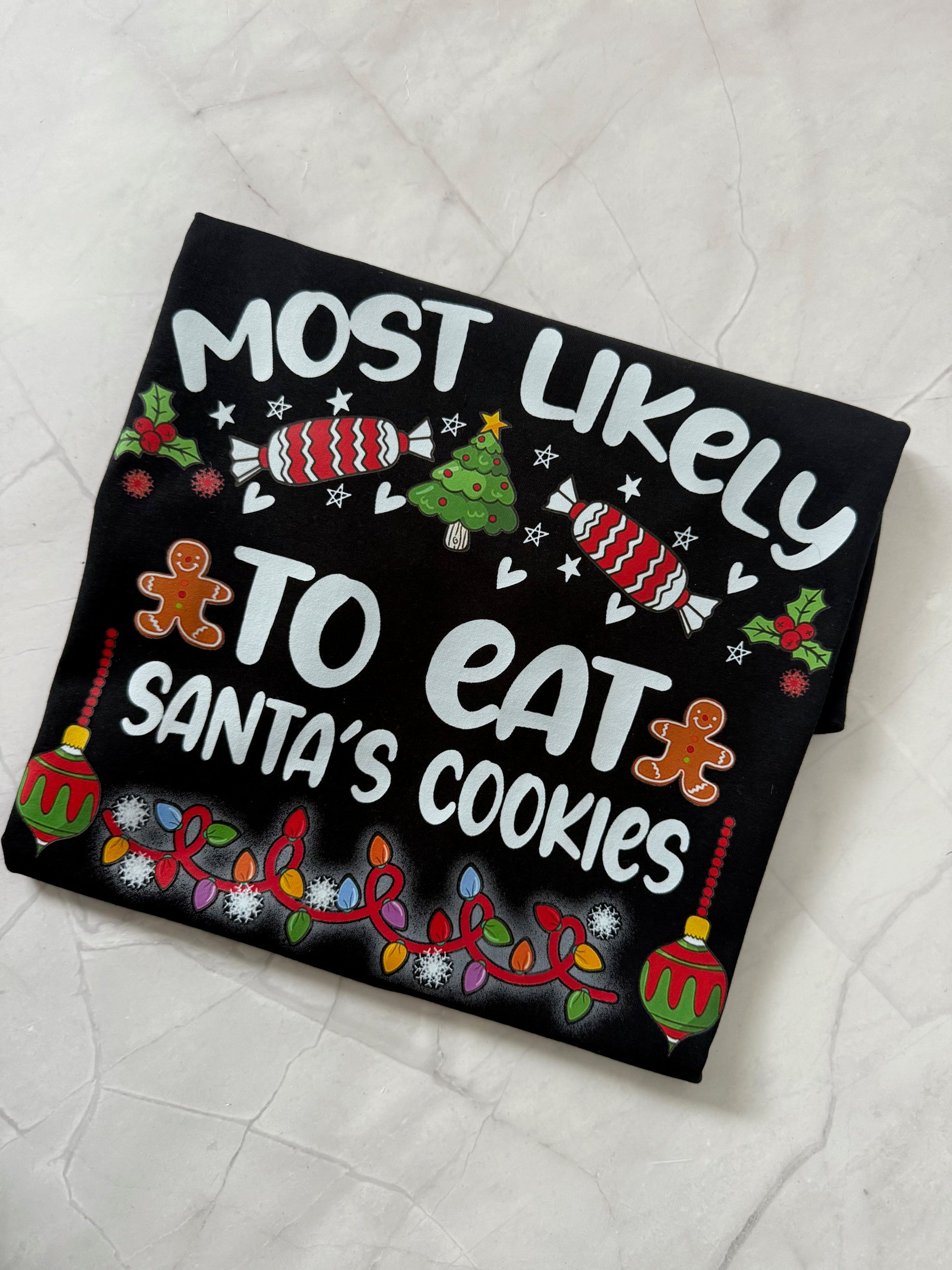 Humorous Christmas shirt for cookie lovers and festive fun