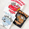 Close-up of car racing design on Fast & Furious Family Disney Cars inspired t-shirt