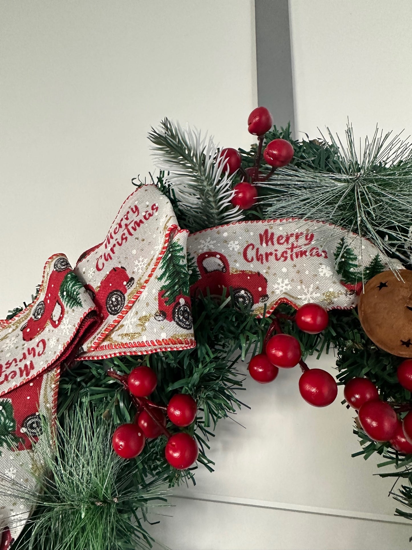 Personalised Christmas wreath wall or mantle decoration