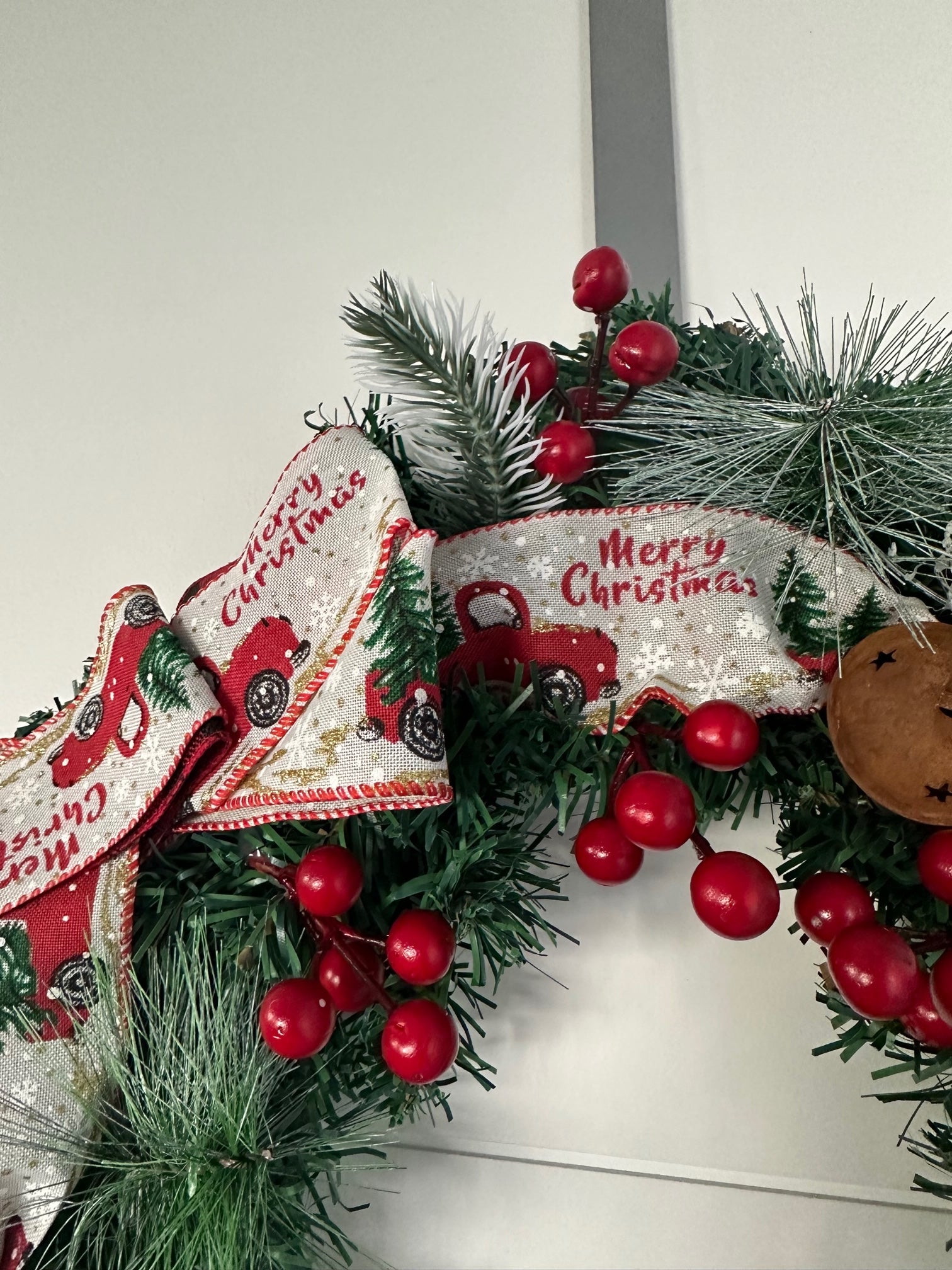 Personalised Christmas wreath wall or mantle decoration