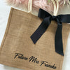 Personalised Large Jute Tote Bag - Natural