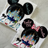Woman wearing Mouse Ears Magic Disney inspired t-shirt with glitter mouse ears design