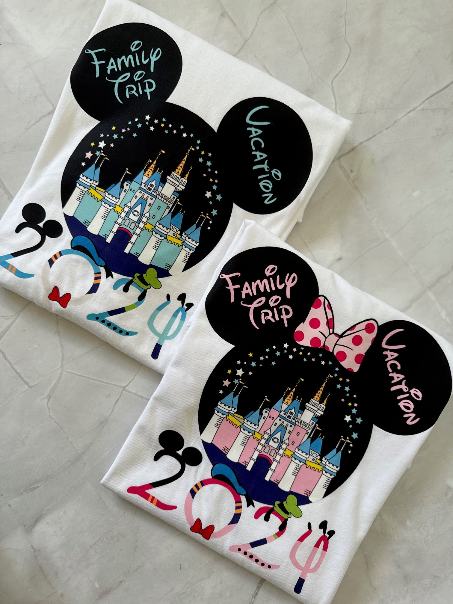 Woman wearing Mouse Ears Magic Disney inspired t-shirt with glitter mouse ears design