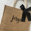 Personalised Large Jute Tote Bag - Natural
