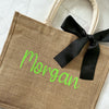 Personalised Large Jute Tote Bag - Natural