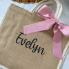 Personalised Large Jute Tote Bag - White