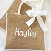 Personalised Large Jute Tote Bag - White