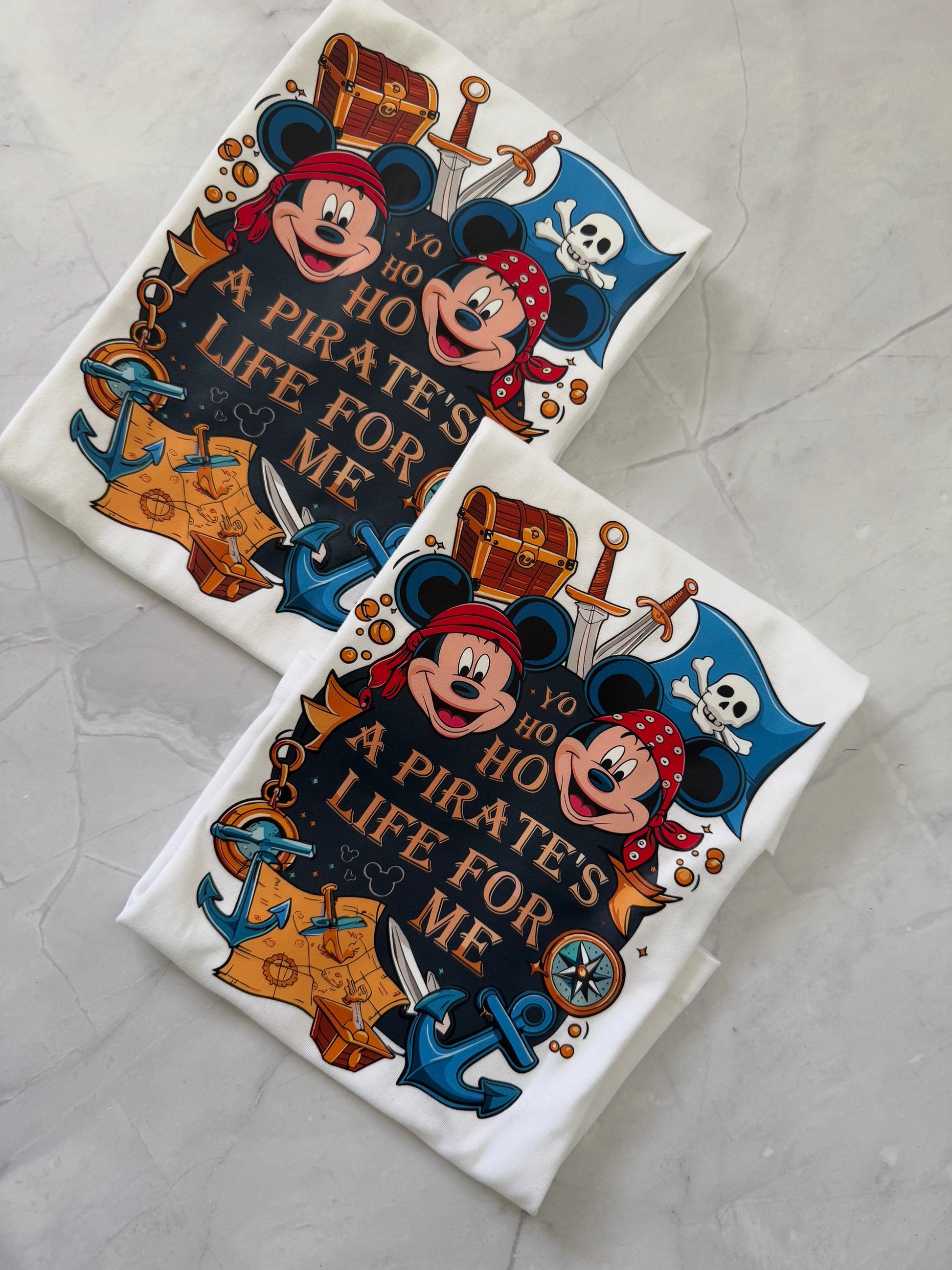 Customisable Disney Pirate Night cruise shirt with treasure map design