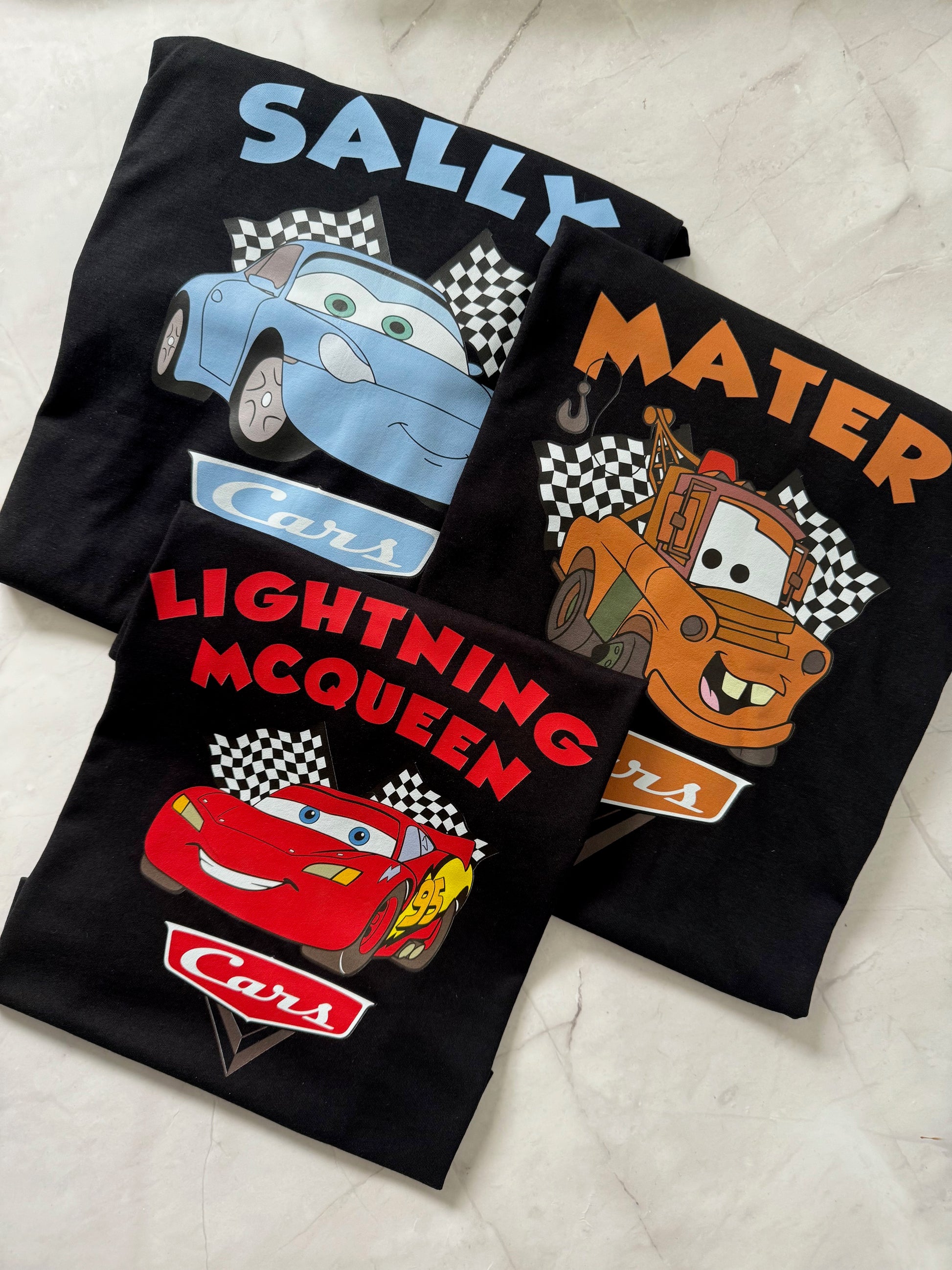 All 3 Fast & Furious Family Disney Cars inspired racing t-shirt