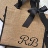 Personalised Large Jute Tote Bag - Black
