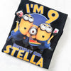 Back view of Minions inspired birthday t-shirt