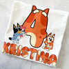 Personalized Bluey inspired birthday shirt for children’s party outfit
