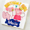  Personalised Peppa Pig birthday tee with cartoon character print