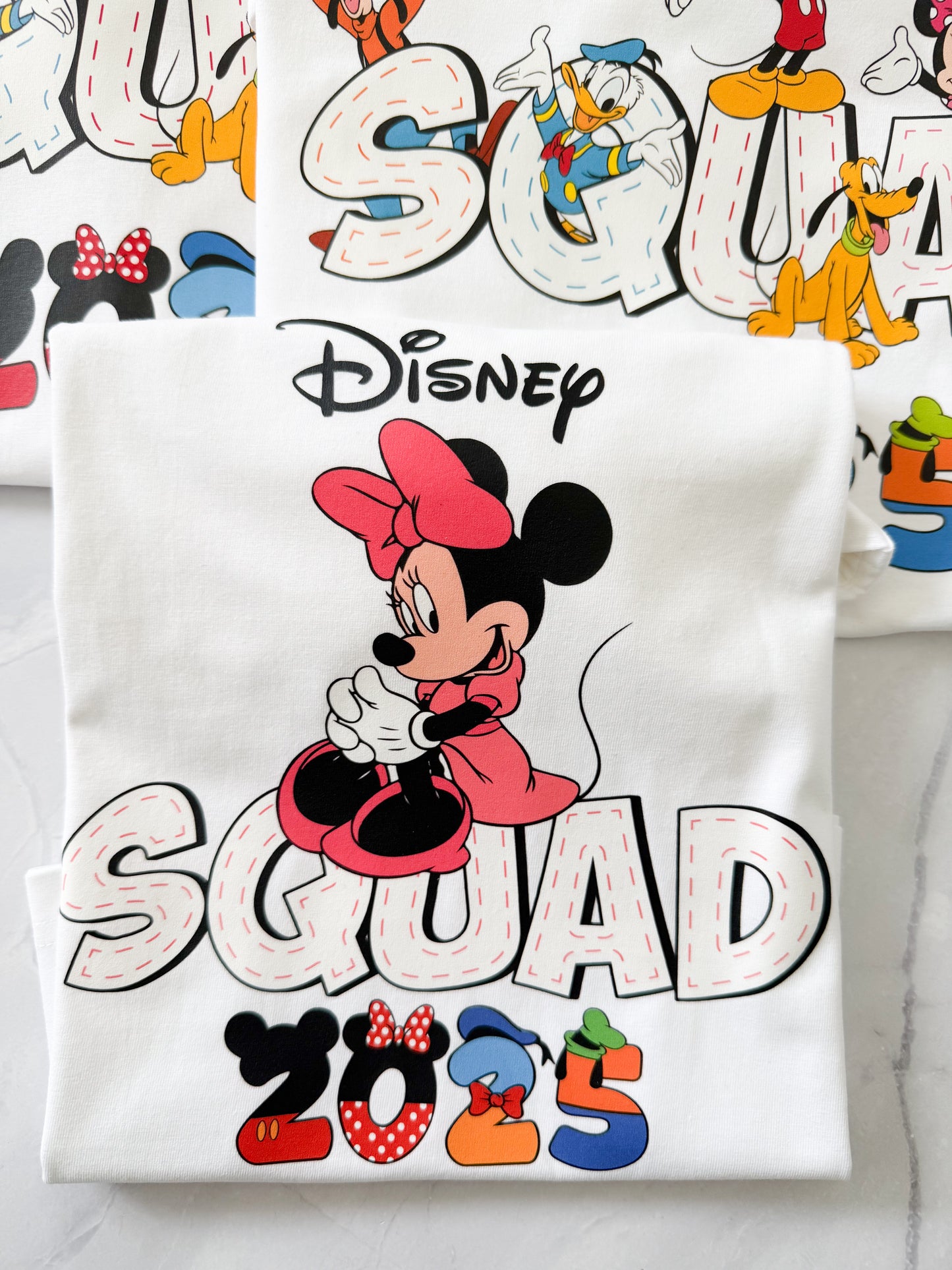 Close-up of Character Squad design – vibrant print with Disney-inspired characters