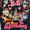 Close-up of “Royal Birthday Gang” text and crown design on black t-shirt