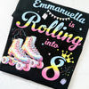  Personalised roller skate birthday tee for children