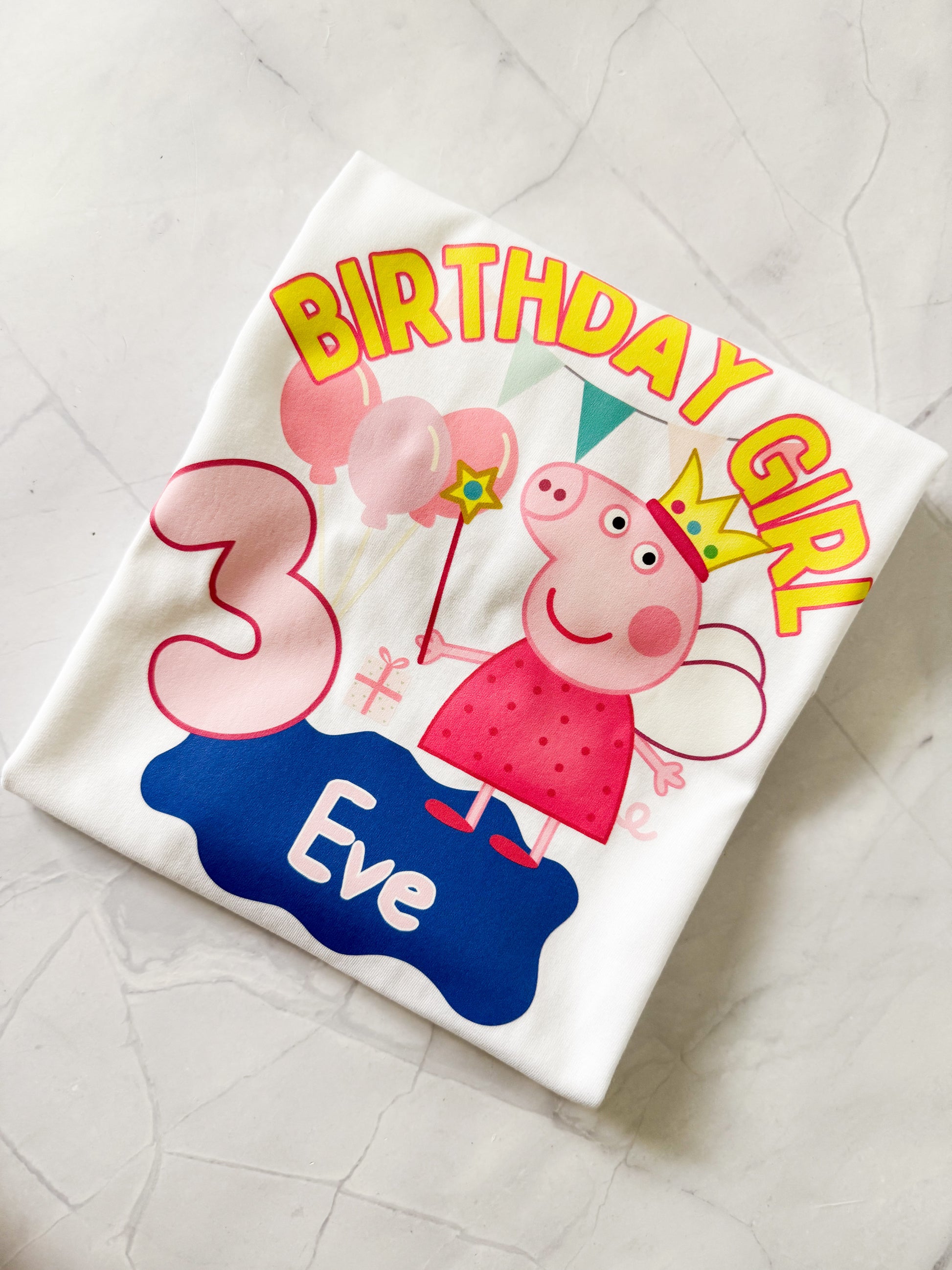  Custom Peppa Pig birthday shirt for toddlers and kids