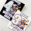 Close-up of Gabby's Dollhouse birthday t-shirt design