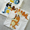 Women’s t-shirt inspired by Chilli from Bluey, classic edition design for mums.