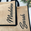 Personalised Large Jute Tote Bag - Black