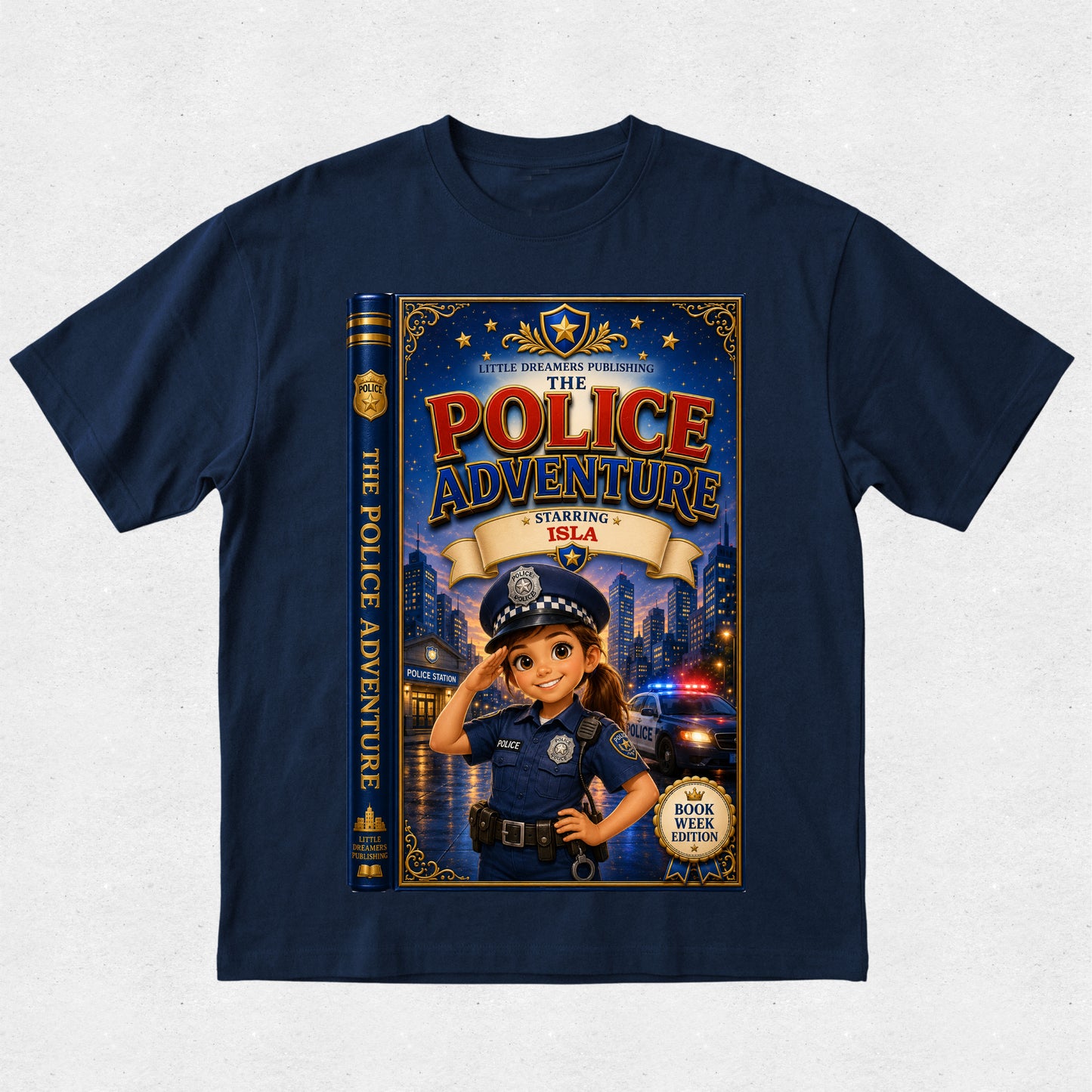 Personalised Book Starring your Child Tshirt - Book Week - Policewoman