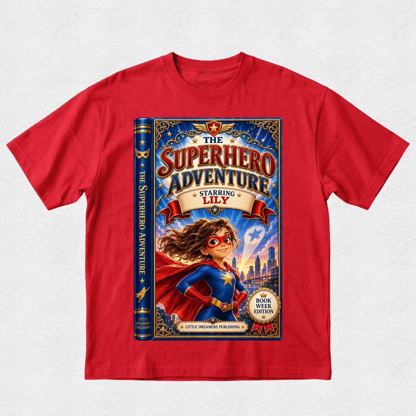 Personalised Book Starring your Child Tshirt - Book Week - Super Hero Girl