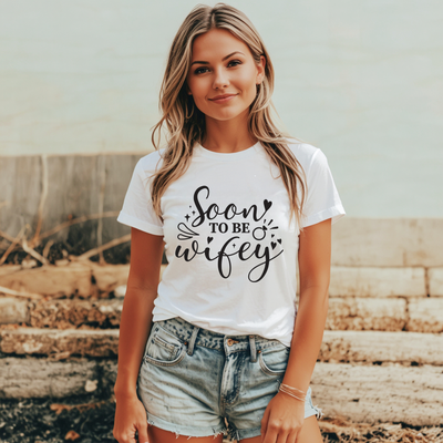 Soon to Be Hubby and Wifey matching engagement t-shirts for couples