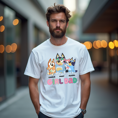 Girl Dad Vibes – Bandits Makeup Bluey Inspired Tshirt