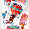 Child wearing personalised birthday pup shirt from Paw Patrol inspired family t-shirt set.