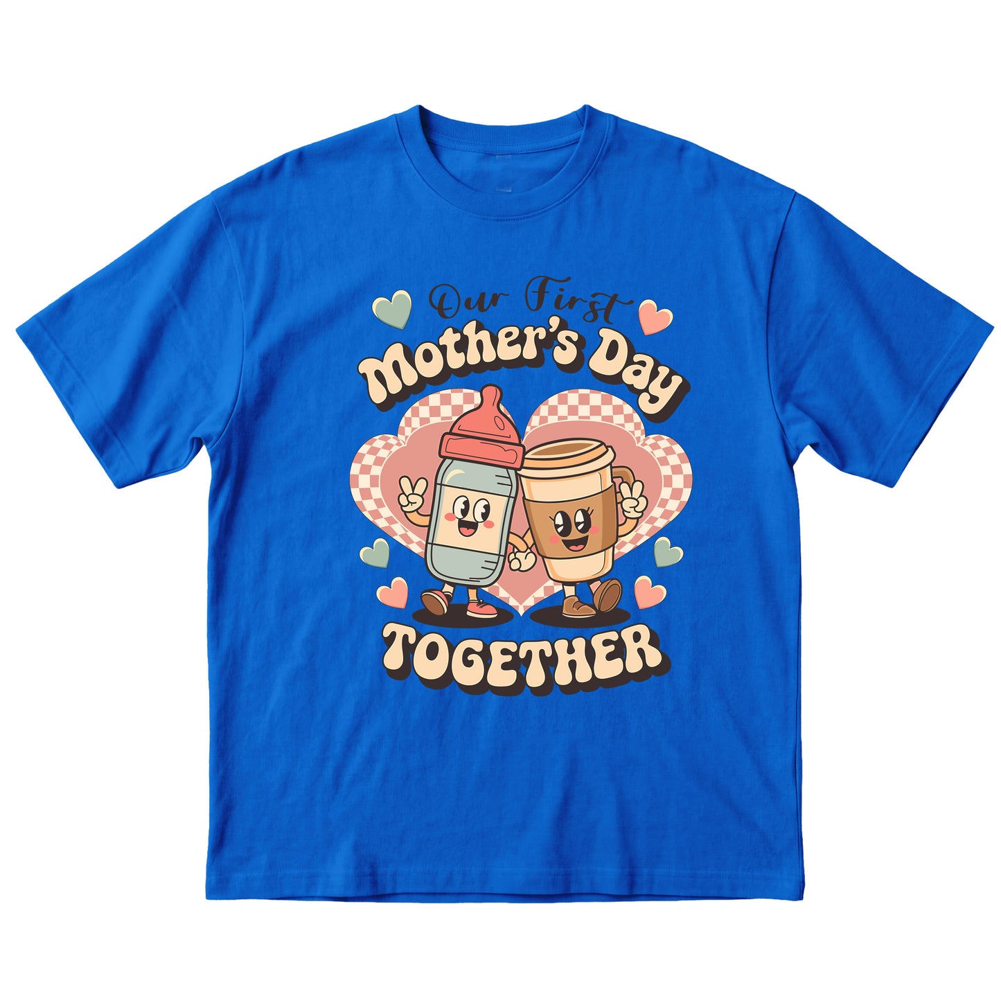 Our First Mothers Day Together Tshirt - Coffee and Baby Bottle Matching Tees