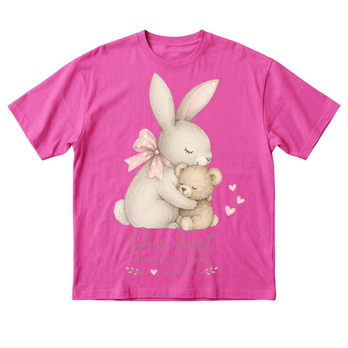 Our First Mothers Day Together Tshirt - Bunny & Teddy Matching Tees