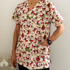 Christmas Unisex Printed Scrubs - Beige Santa